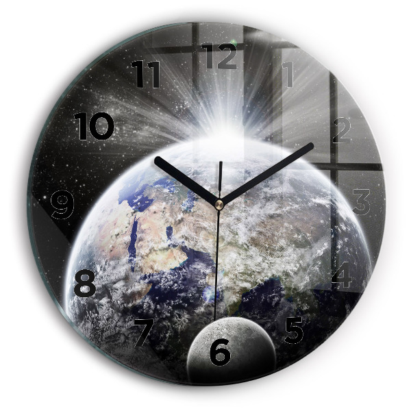 Orologio rotondo Terra Luna Sole