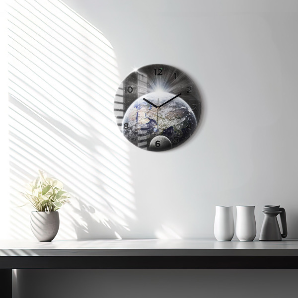 Orologio rotondo Terra Luna Sole