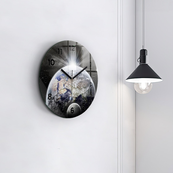 Orologio rotondo Terra Luna Sole