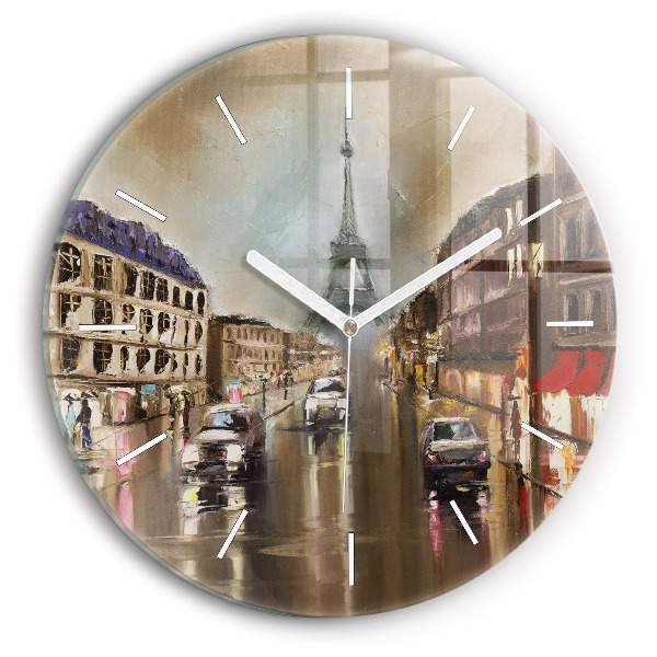 Orologio rotondo in vetro Architettura della città di Parigi