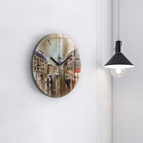 Orologio rotondo in vetro Architettura della città di Parigi