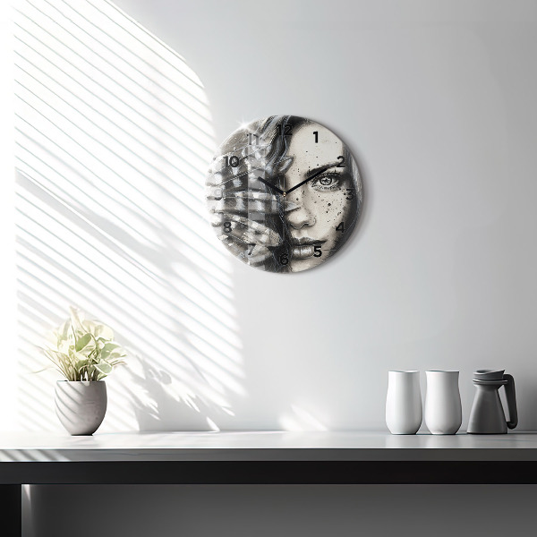 Orologio rotondo in vetro Ritratto dipinto