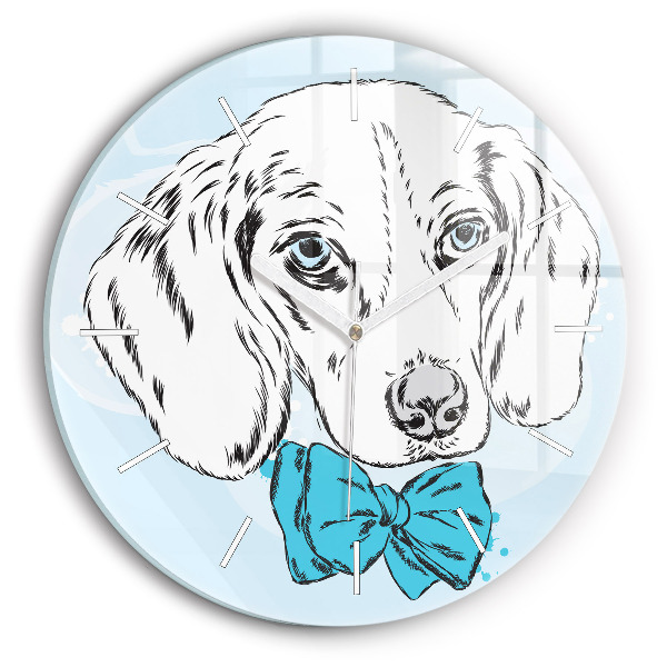 Orologio rotondo in vetro Cucciolo di cane