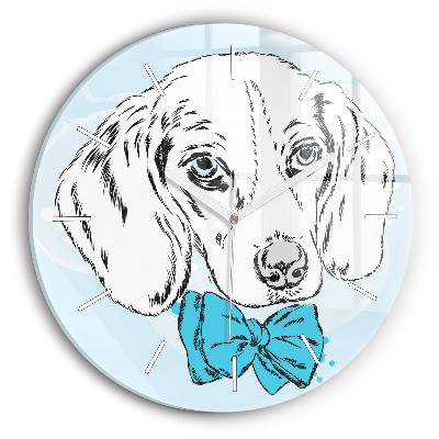 Orologio rotondo in vetro Cucciolo di cane