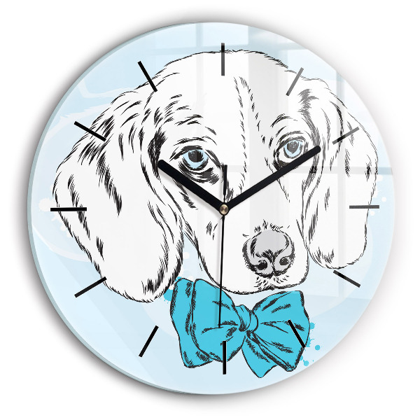 Orologio rotondo in vetro Cucciolo di cane