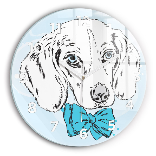 Orologio rotondo in vetro Cucciolo di cane