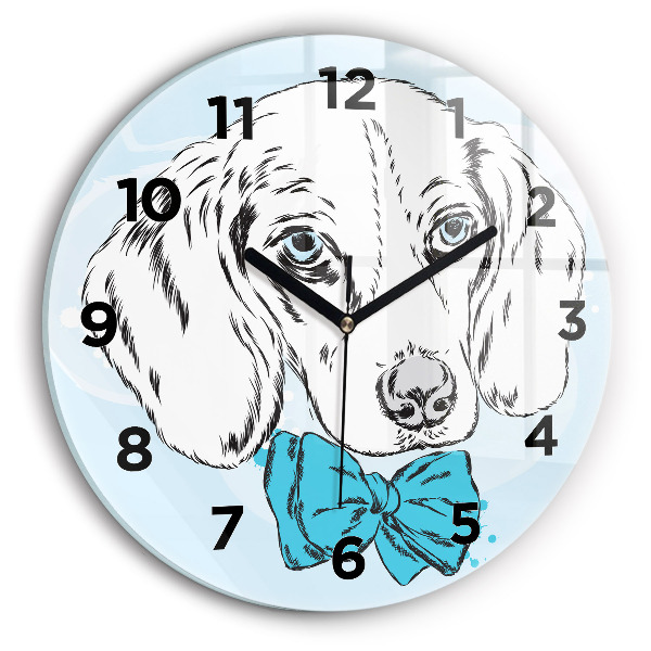 Orologio rotondo in vetro Cucciolo di cane