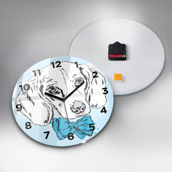 Orologio rotondo in vetro Cucciolo di cane
