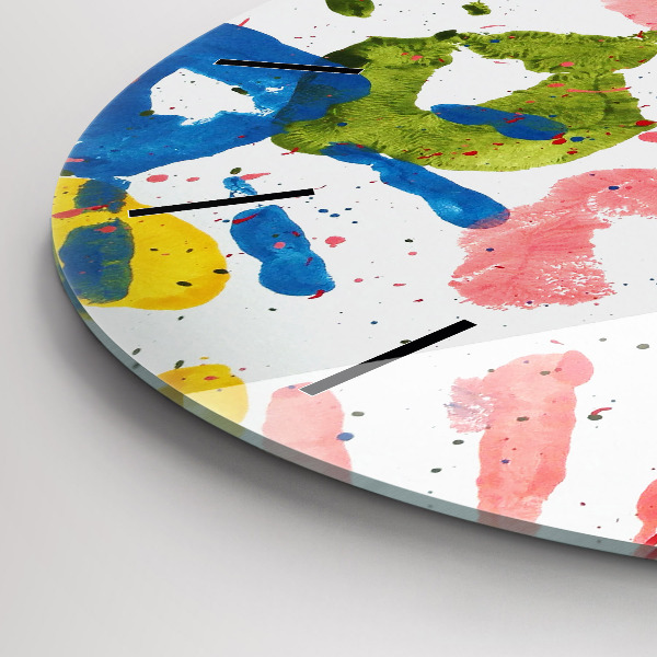 Orologio rotondo in vetro Impronte di mani di bambini