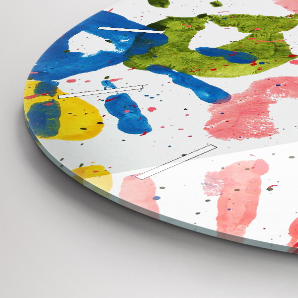 Orologio rotondo in vetro Impronte di mani di bambini