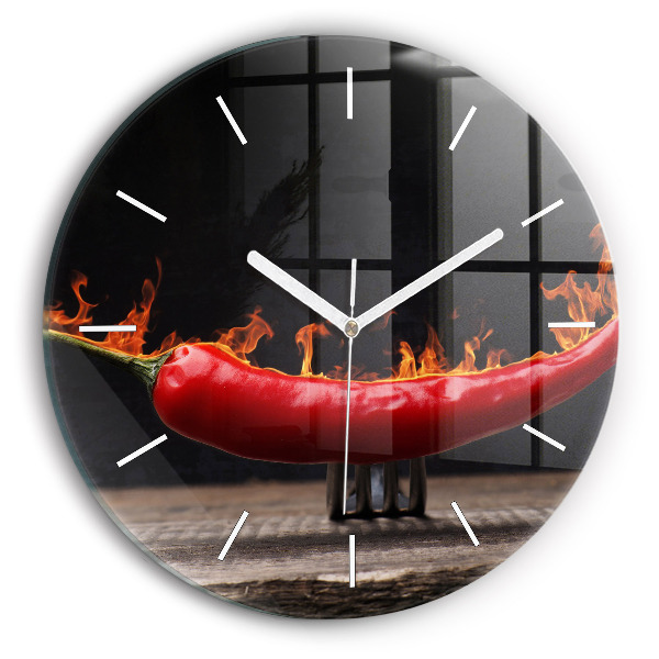 Orologio rotondo in vetro Peperone piccante