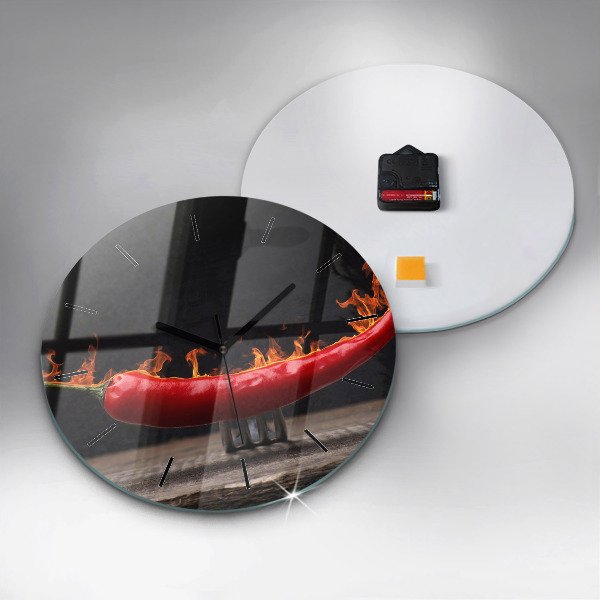 Orologio rotondo in vetro Peperone piccante