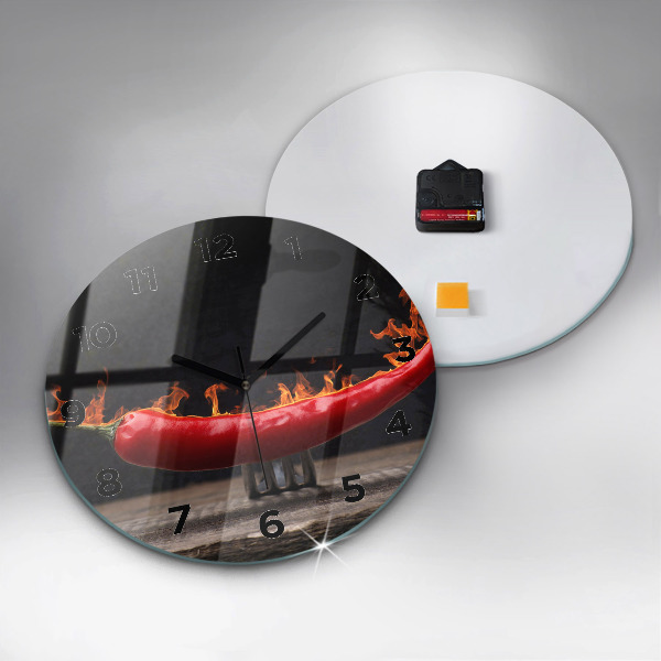 Orologio rotondo in vetro Peperone piccante
