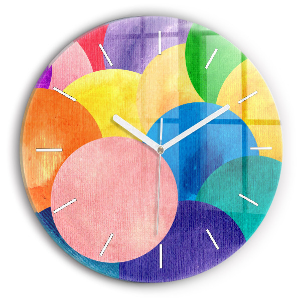Orologio rotondo in vetro Cerchi astratti