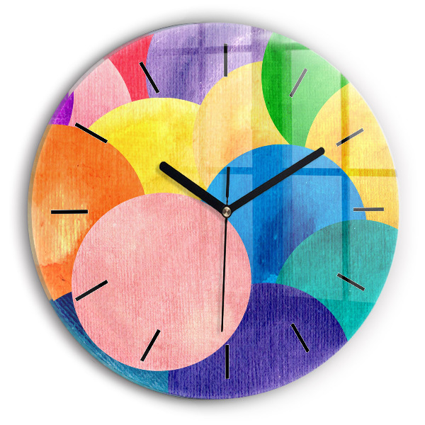 Orologio rotondo in vetro Cerchi astratti