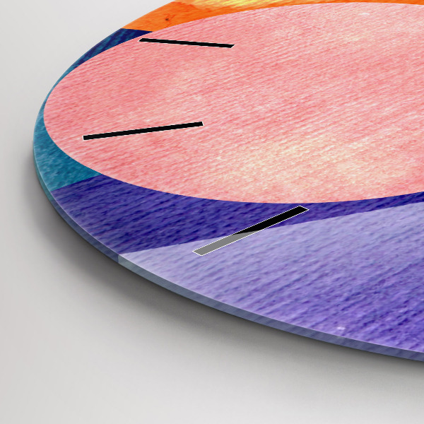 Orologio rotondo in vetro Cerchi astratti