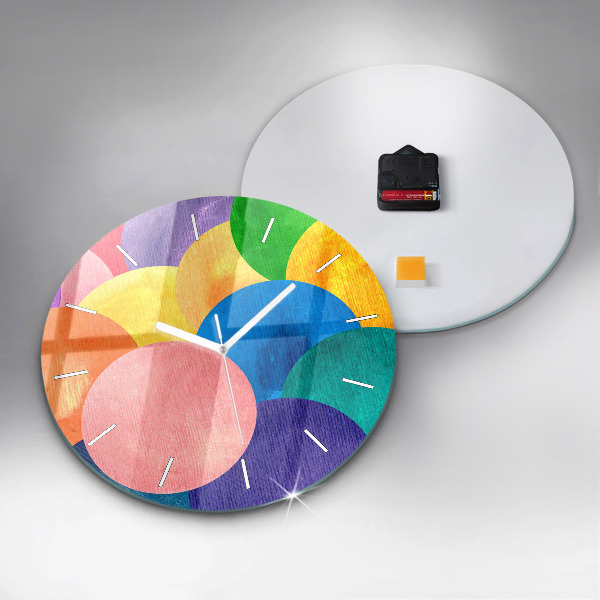 Orologio rotondo in vetro Cerchi astratti
