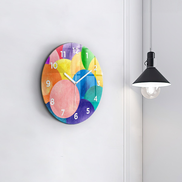 Orologio rotondo in vetro Cerchi astratti