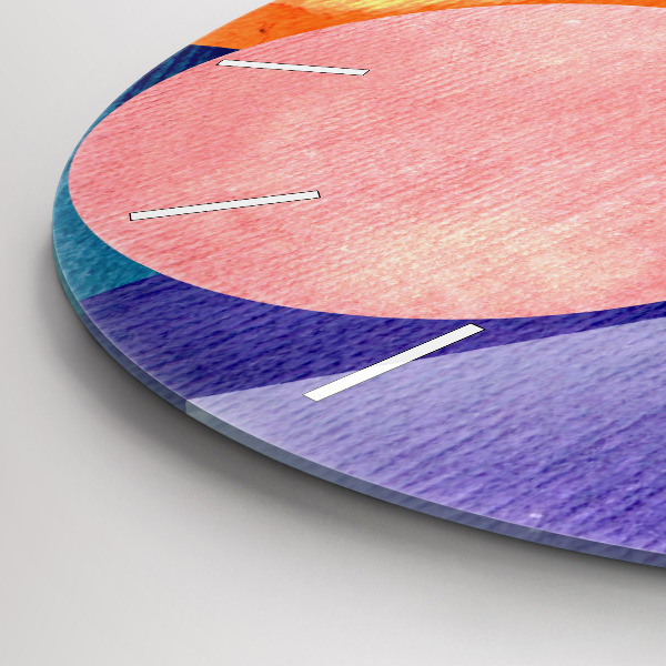 Orologio rotondo in vetro Cerchi astratti