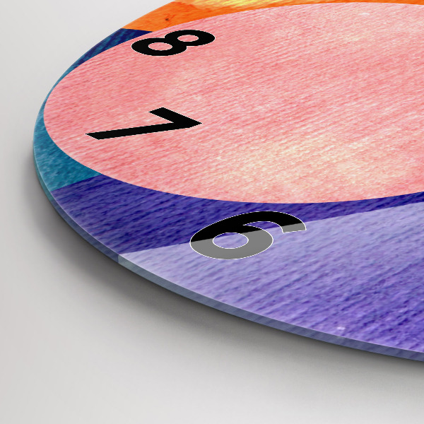 Orologio rotondo in vetro Cerchi astratti