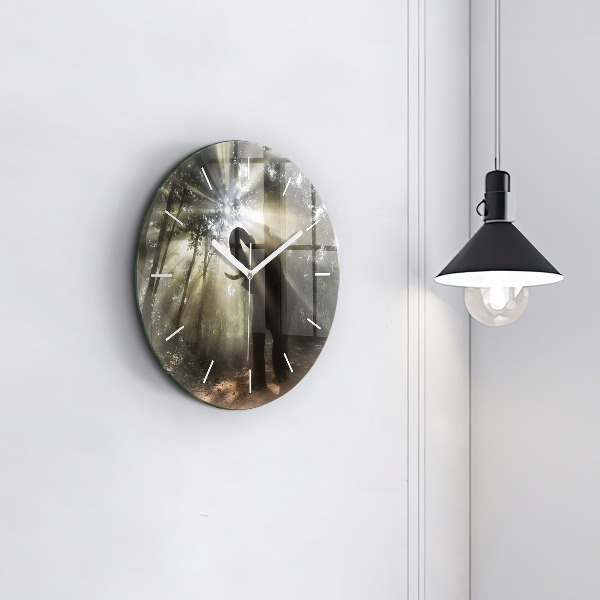 Orologio rotondo in vetro Elefante nella giungla