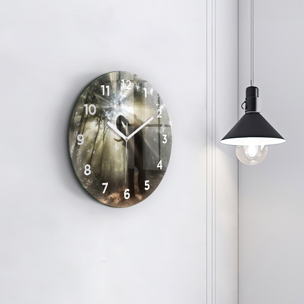 Orologio rotondo in vetro Elefante nella giungla