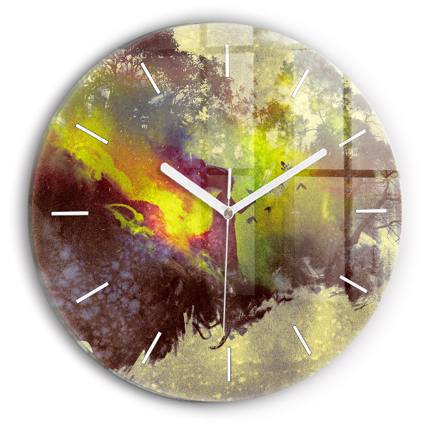 Orologio rotondo in vetro Donna nella foresta