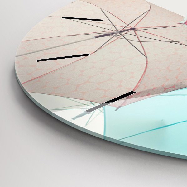 Orologio rotondo in vetro Ombrelli pastello