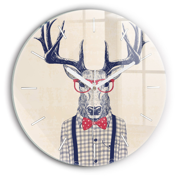 Orologio rotondo in vetro Cervo in camicia