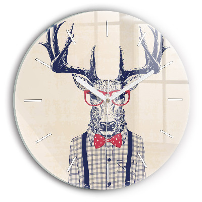 Orologio rotondo in vetro Cervo in camicia