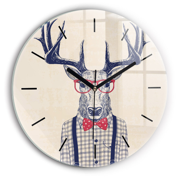 Orologio rotondo in vetro Cervo in camicia