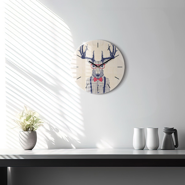 Orologio rotondo in vetro Cervo in camicia