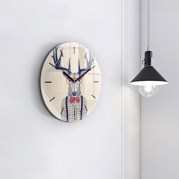 Orologio rotondo in vetro Cervo in camicia