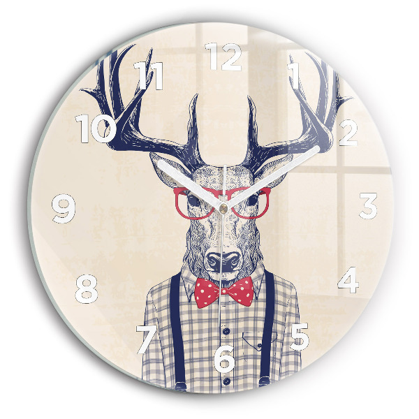 Orologio rotondo in vetro Cervo in camicia