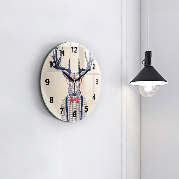 Orologio rotondo in vetro Cervo in camicia