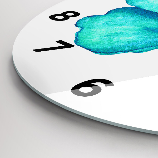 Orologio rotondo in vetro Farfalla estiva turchese