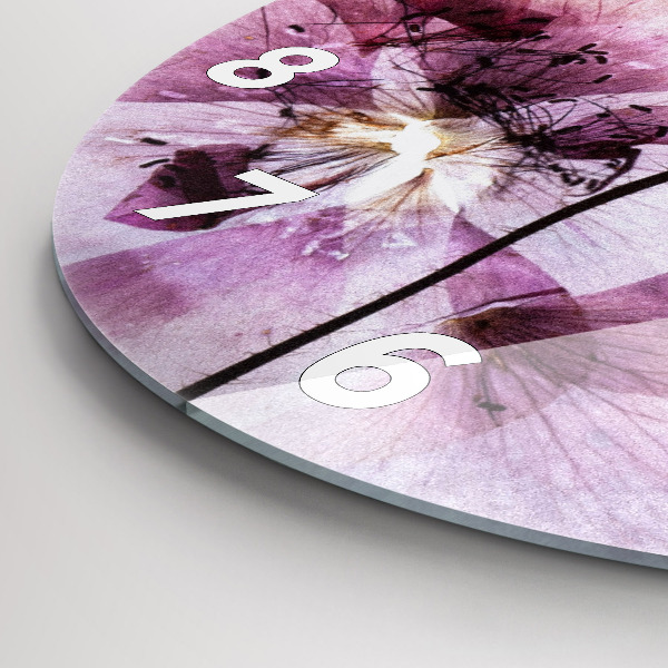 Orologio rotondo in vetro Fiori di papavero secchi