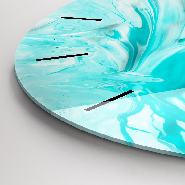 Orologio rotondo in vetro Astrazione blu