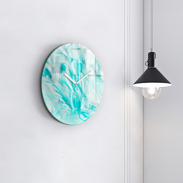 Orologio rotondo in vetro Astrazione blu