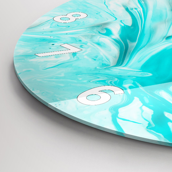 Orologio rotondo in vetro Astrazione blu