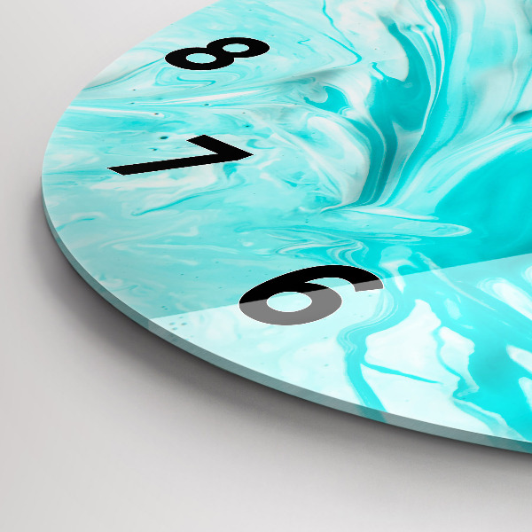 Orologio rotondo in vetro Astrazione blu