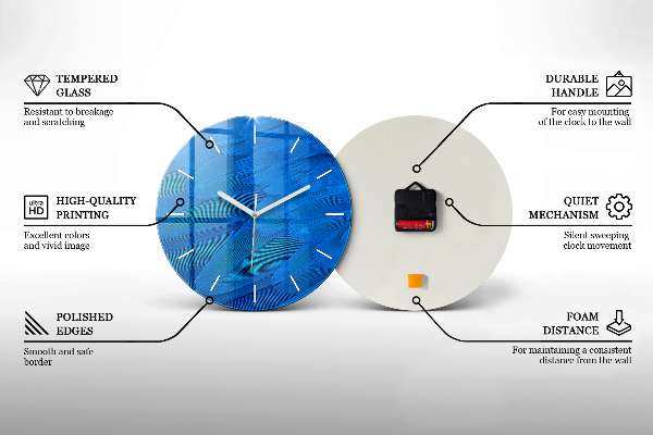 Orologio rotondo in vetro Cesto di vimini con giocattoli