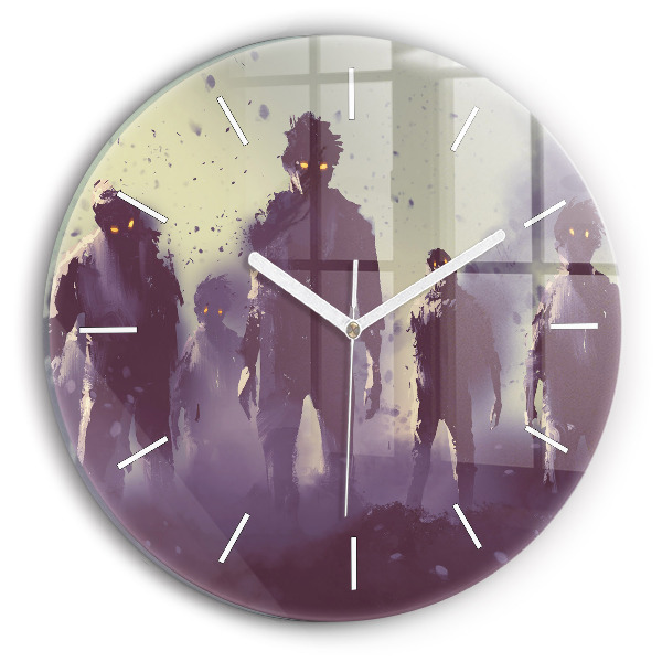 Orologio rotondo in vetro Zombie di notte - Halloween