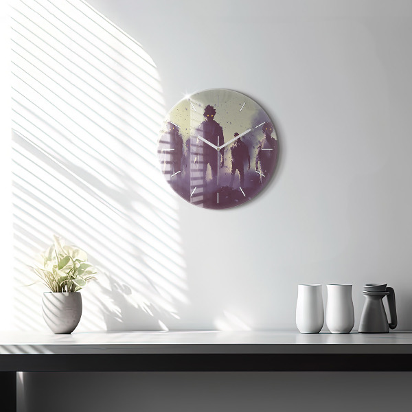 Orologio rotondo in vetro Zombie di notte - Halloween