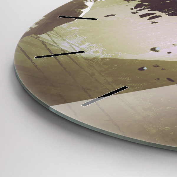 Orologio rotondo in vetro Combattimento tra robot e samurai