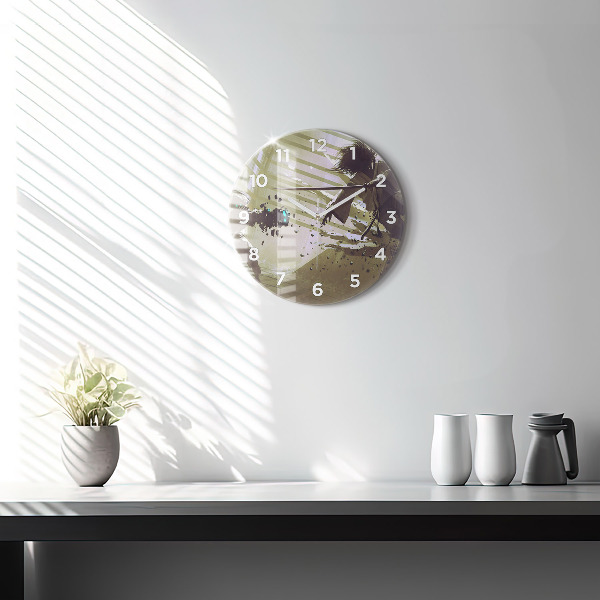 Orologio rotondo in vetro Combattimento tra robot e samurai