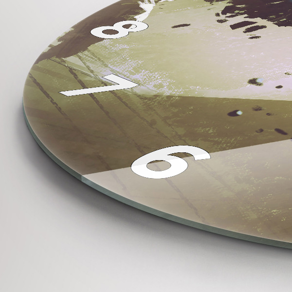 Orologio rotondo in vetro Combattimento tra robot e samurai