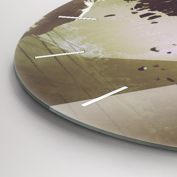 Orologio rotondo in vetro Combattimento tra robot e samurai