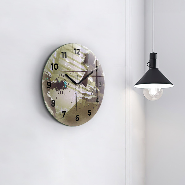 Orologio rotondo in vetro Combattimento tra robot e samurai