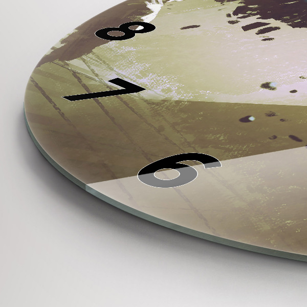 Orologio rotondo in vetro Combattimento tra robot e samurai